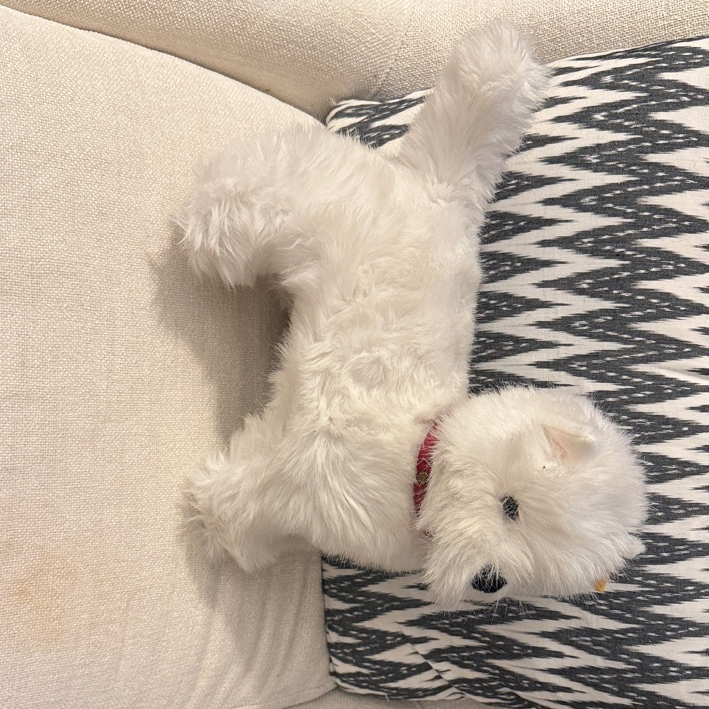 Vintage Steiff Whitey Plush White Dog 10”